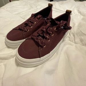 Sperry Top Sider Rare Burgundy/Bronze textile shoe
